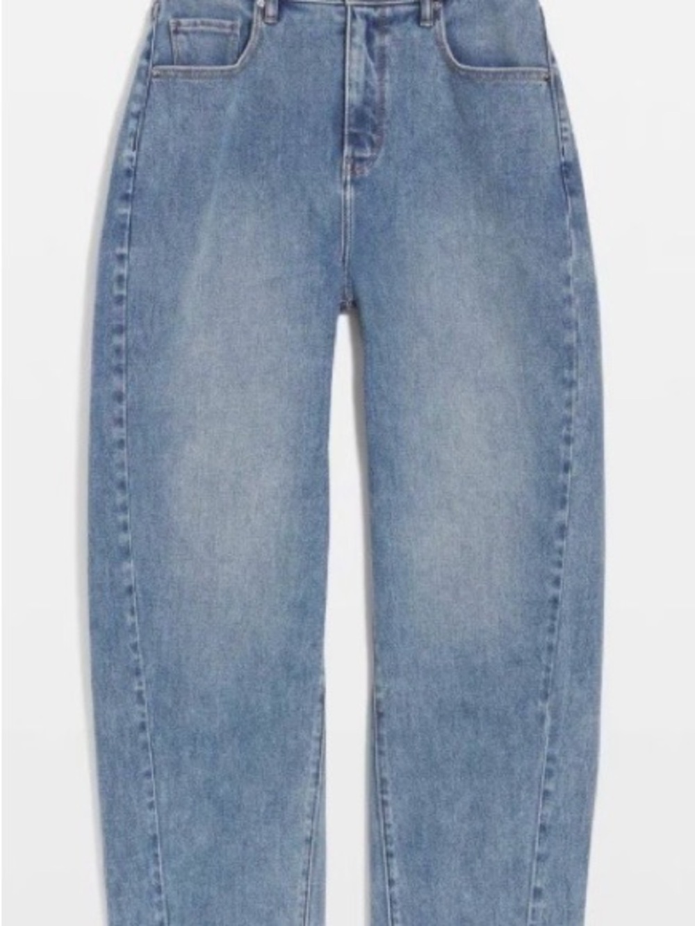 White House Black Market High-Rise Light Blue Barrel Jeans